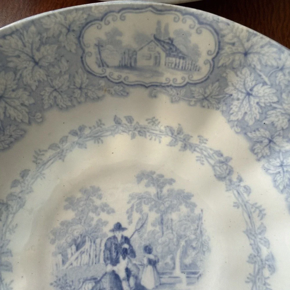 4 Antique Blue J. Clementson  Transferware 